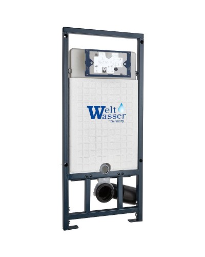 Комплект унитаза Ceramica Nova Play CN3001 с сиденьем Микролифт и инсталляцией WeltWasser WW Marberg 507 10000005949+10000005953 с клавишей смыва Хром глянцевый