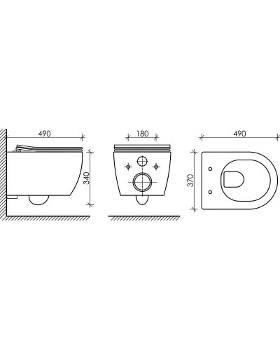 Комплект унитаза Ceramica Nova Play CN3001 с сиденьем Микролифт и инсталляцией WeltWasser WW Marberg 507 10000005949+10000005953 с клавишей смыва Хром глянцевый