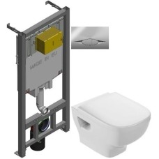 Комплект подвесной унитаз Jacob Delafon Struktura EDF102-00 + E4272-00 + система инсталляции Jacob Delafon E29025-NF + E29027-CP