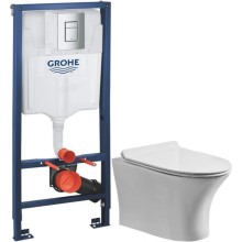 Комплект подвесной унитаз Orange C01-100W + система инсталляции Grohe 38772001
