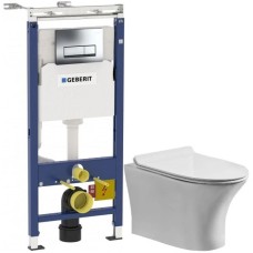 Комплект подвесной унитаз Orange C01-100W + система инсталляции Geberit 458.125.21.1