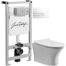 Комплект подвесной унитаз Orange C01-100W + система инсталляции Jacob Delafon E5504-NF + E4326-00