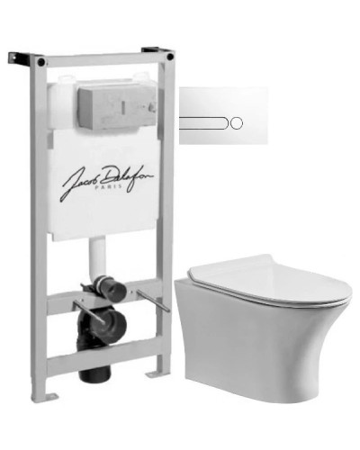 Комплект подвесной унитаз Orange C01-100W + система инсталляции Jacob Delafon E5504-NF + E4326-00