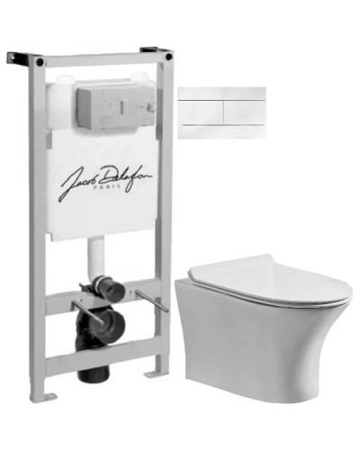 Комплект подвесной унитаз Orange C01-100W + система инсталляции Jacob Delafon E5504-NF + E4316-00