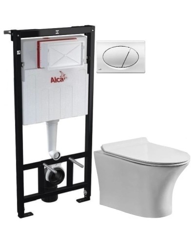 Комплект подвесной унитаз Orange C01-100W + система инсталляции AlcaPlast AM101/11203:1RUSSETM71