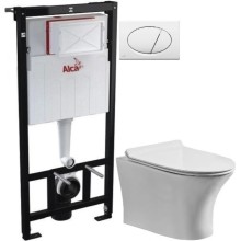 Комплект подвесной унитаз Orange C01-100W + система инсталляции AlcaPlast AM101/11203:1RUSSETM70