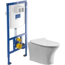 Комплект подвесной унитаз Orange C01-100W + система инсталляции Villeroy & Boch 92246100