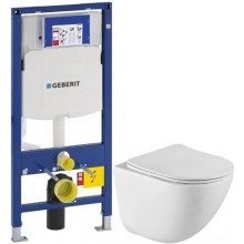 Комплект подвесной унитаз BelBagno Amanda BB051CHR + BB051SC + система инсталляции Geberit 111.300.00.5