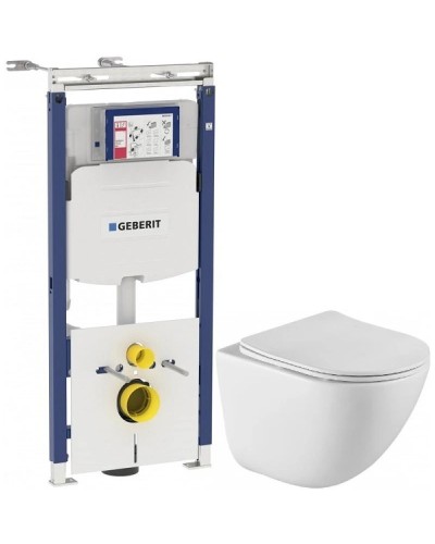 Комплект подвесной унитаз BelBagno Amanda BB051CHR + BB051SC + система инсталляции Geberit 111.362.00.5