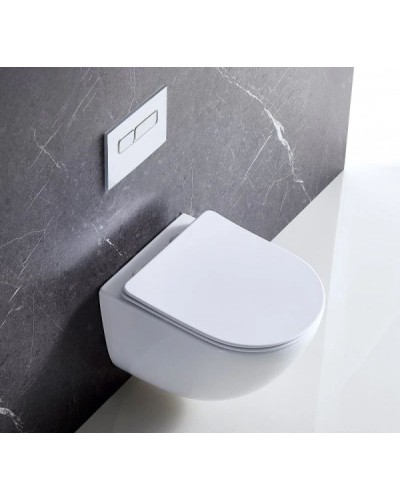 Комплект подвесной унитаз BelBagno Amanda BB051CHR + BB051SC + система инсталляции TECE 9300302 + 9240401