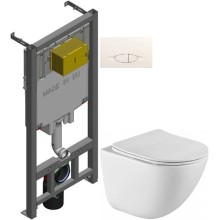 Комплект подвесной унитаз BelBagno Amanda BB051CHR + BB051SC + система инсталляции Jacob Delafon E29025-NF + E29026-01R