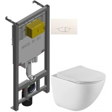 Комплект подвесной унитаз BelBagno Amanda BB051CHR + BB051SC + система инсталляции Jacob Delafon E29025-NF + E29026-01R