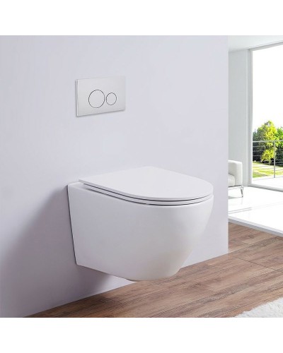 Комплект унитаза CeramaLux 2197 с инсталляцией Cersanit Black 35 S-IN-BLACK-Cg-w с сиденьем Микролифт и клавишей смыва Хром