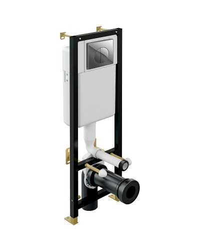 Комплект унитаза BelBagno Uno BB3105CHR/SC с инсталляцией Cersanit Black 35 S-IN-BLACK-Cg-w с сиденьем Микролифт и клавишей смыва Хром