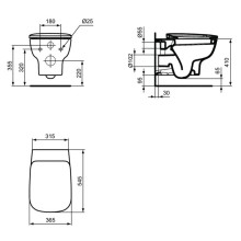 Комплект подвесной унитаз T386001 + T318101 + система инсталляции R020467 Ideal Standard Prosys Esedra AquaBlade T386401