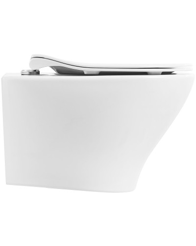 Комплект унитаза с инсталляцией BelBagno Acqua BB340CHR/BB2020SC/BB002-80/BB005-PR-CHROME с сиденьем Микролифт и клавишей смыва Хром глянцевый