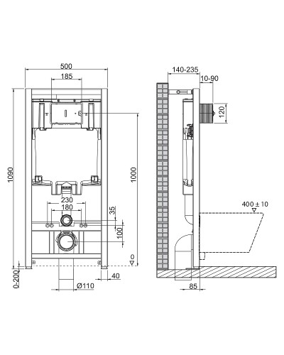 Комплект унитаза с инсталляцией BelBagno Acqua BB340CHR/BB2020SC/BB002-80/BB005-PR-CHROME с сиденьем Микролифт и клавишей смыва Хром глянцевый