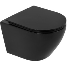 Комплект унитаза с инсталляцией BelBagno Colorato BB062CHR-MB/BB062SC-MB/BB002-80/BB007-PR-NERO.M с сиденьем Микролифт и Черной матовой клавишей смыва