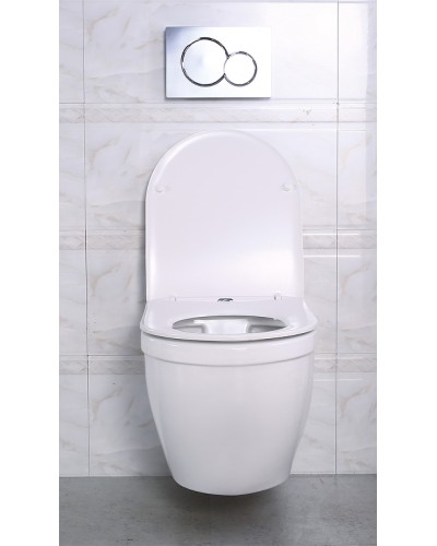 Комплект унитаза с инсталляцией BelBagno Loto BB070CHR/SC/BB002-80/BB005-PR-CHROME с сиденьем Микролифт и клавишей смыва Хром глянцевый