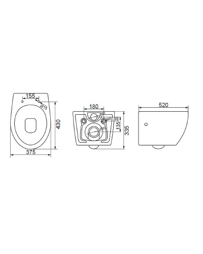 Комплект унитаза с инсталляцией BelBagno Prospero BB507B/BB2020SC/BB002-80/BB005-PR-CHROME с сиденьем Микролифт и клавишей смыва Хром глянцевый
