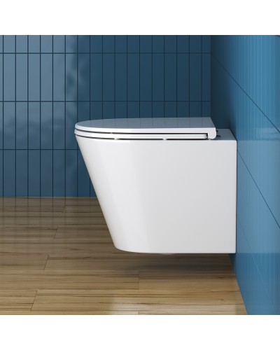 Комплект унитаза с инсталляцией BelBagno Tre BB8001CHR/SC/BB002-80/BB005-PR-CHROME с сиденьем Микролифт и клавишей смыва Хром глянцевый