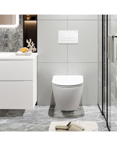 Комплект унитаза с инсталляцией BelBagno Uno BB3105CHR/SC/BB002-80/BB014-SR-BIANCO с сиденьем Микролифт и Белой клавишей смыва