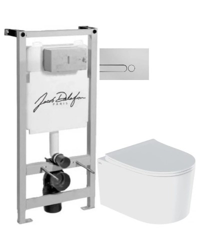 Комплект подвесной унитаз IDDIS Stone STORDSEI25 + система инсталляции Jacob Delafon E5504-NF + E4326-CP