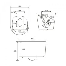 Комплект подвесной унитаз IDDIS Stone STORDSEI25 + система инсталляции Jacob Delafon E5504-NF + E4326-00
