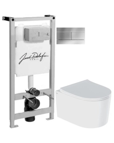 Комплект подвесной унитаз IDDIS Stone STORDSEI25 + система инсталляции Jacob Delafon E5504-NF + E4316-CP