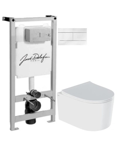 Комплект подвесной унитаз IDDIS Stone STORDSEI25 + система инсталляции Jacob Delafon E5504-NF + E4316-00