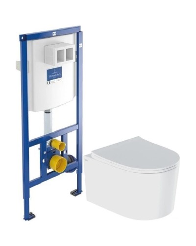 Комплект подвесной унитаз IDDIS Stone STORDSEI25 + система инсталляции Villeroy & Boch 92246100