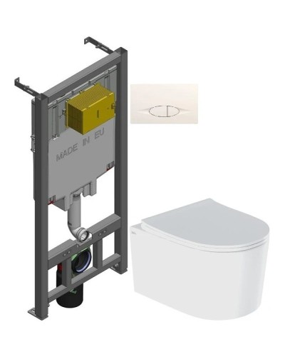 Комплект подвесной унитаз IDDIS Stone STORDSEI25 + система инсталляции Jacob Delafon E29025-NF + E29026-01R