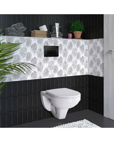 Комплект унитаза BelBagno Uno BB3105CHR/SC с инсталляцией Berges Atom 410 040332 с сиденьем Микролифт и Черной матовой клавишей смыва