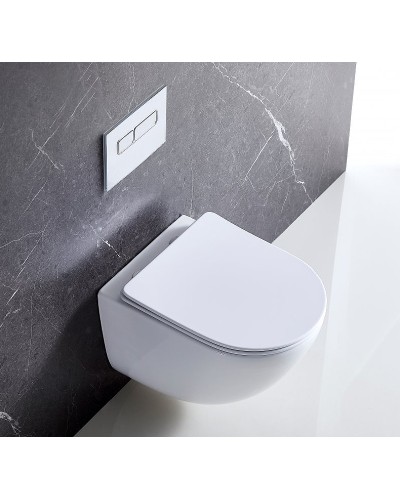 Комплект унитаза BelBagno Amanda BB051CHR+BB051SC с инсталляцией Berges Atom 410 040332 с сиденьем Микролифт и Черной матовой клавишей смыва