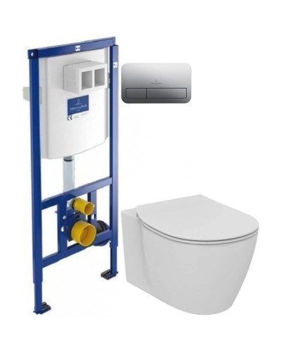 Комплект подвесной унитаз Ideal Standard Connect E771801 + E772401 + система инсталляции Villeroy & Boch 92246100 + 92249061
