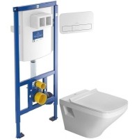 Комплект подвесной унитаз Duravit Durastyle 2536090000 + 0063790000 + система инсталляции Villeroy & Boch 92246100 + 92249068
