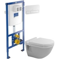 Комплект подвесной унитаз Duravit Starck 3 2200090000 + 0063810000 + система инсталляции Villeroy & Boch 92246100 + 92249068