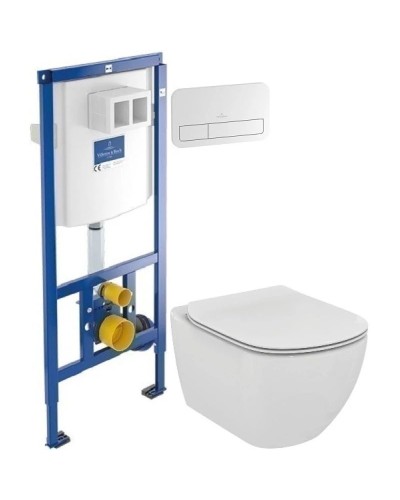 Комплект подвесной унитаз Ideal Standard Tesi T007901 + T352701 + система инсталляции Villeroy & Boch 92246100 + 92249068