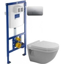 Комплект подвесной унитаз Duravit Starck 3 2200090000 + 0063810000 + система инсталляции Villeroy & Boch 92246100 + 92249061