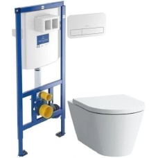 Комплект подвесной унитаз Laufen Kartell by Laufen 8.2033.6.000.000.1 + 8.9133.1.000.000.1 + система инсталляции Villeroy & Boch 92246100 + 92249068