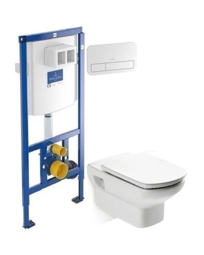 Комплект подвесной унитаз Roca Dama Senso 346517000 + ZRU9302820 + система инсталляции Villeroy & Boch 92246100 + 92249068