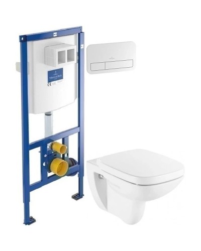 Комплект подвесной унитаз Roca Debba 346997000 + ZRU9302826 + система инсталляции Villeroy & Boch 92246100 + 92249068