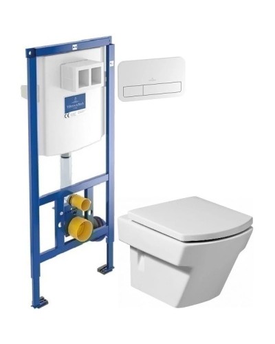 Комплект подвесной унитаз Roca Hall 346627000 + 801622004 + система инсталляции Villeroy & Boch 92246100 + 92249068