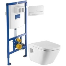 Комплект подвесной унитаз Roca The Gap 346477000 + 801472004 + система инсталляции Villeroy & Boch 92246100 + 92249068