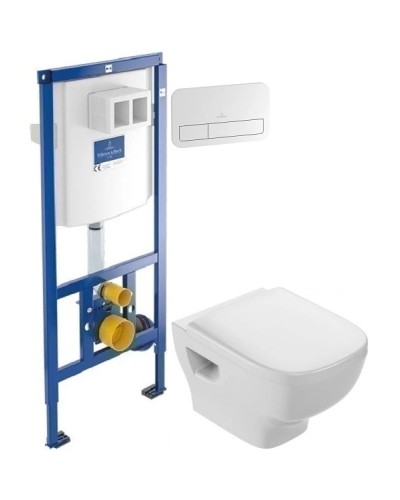 Комплект подвесной унитаз Jacob Delafon Struktura EDF102-00 + E4272-00 + система инсталляции Villeroy & Boch 92246100 + 92249068