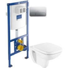 Комплект подвесной унитаз Roca Debba 346997000 + ZRU9302826 + система инсталляции Villeroy & Boch 92246100 + 92249061