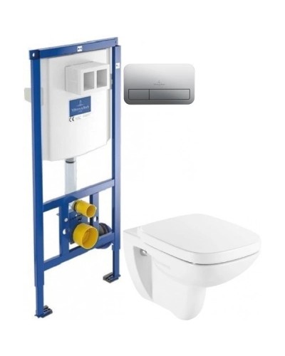Комплект подвесной унитаз Roca Debba 346997000 + ZRU9302826 + система инсталляции Villeroy & Boch 92246100 + 92249061