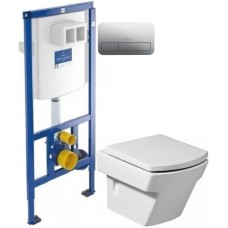 Комплект подвесной унитаз Roca Hall 346627000 + 801622004 + система инсталляции Villeroy & Boch 92246100 + 92249061
