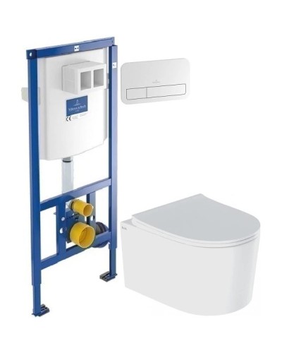 Комплект подвесной унитаз IDDIS Stone STORDSEI25W + система инсталляции Villeroy & Boch 92246100 + 92249068