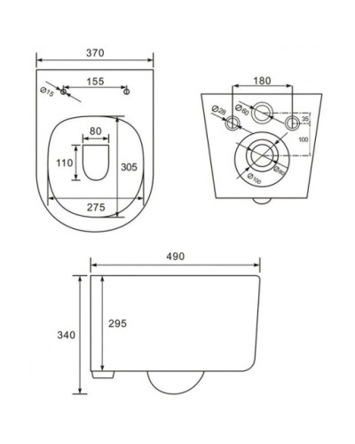 Комплект подвесной унитаз IDDIS Stone STORDSEI25W + система инсталляции Villeroy & Boch 92246100 + 92249068